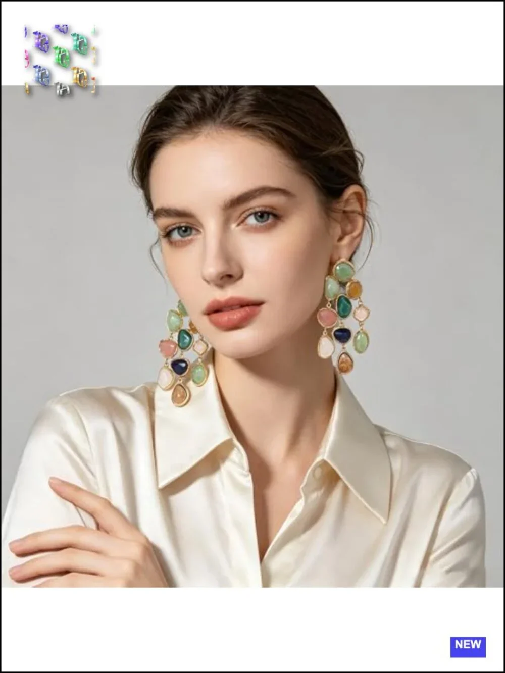 Acrylic Dangle Earrings Boho Teardrop Resin Geometric Statement